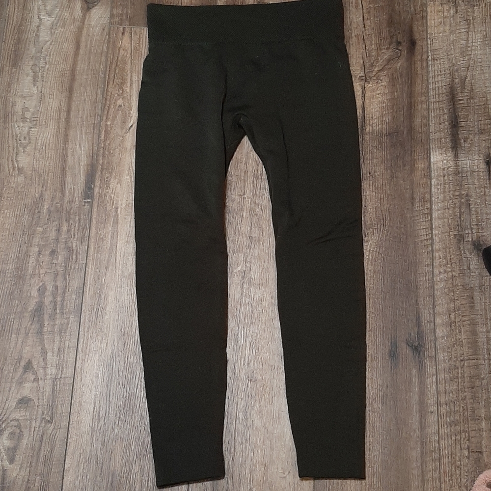 Army green insulated leggings